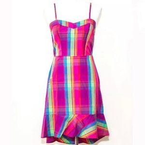 A new day pink plaid spaghetti strap summer dress